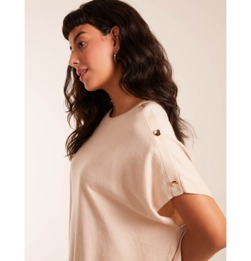 Oversized Button Shoulder Top Oversized Button Shoulder Top