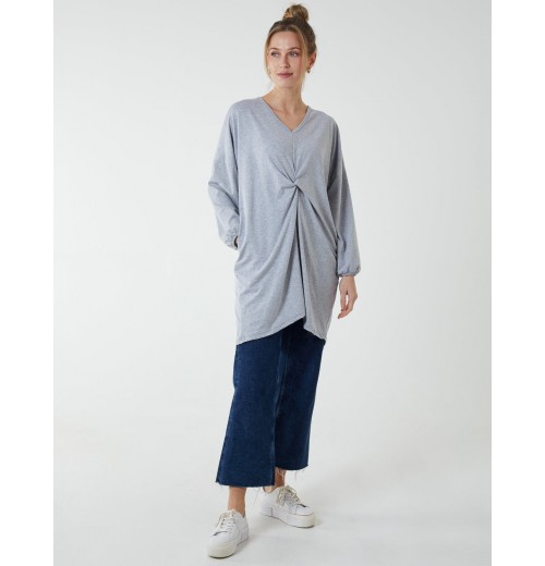 Twist Front Cotton Tunic With Side Pocket Twist Front Cotton Tunic With Side Pocket