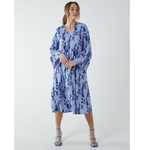 Paisley V Neck Midi Dress Paisley V Neck Midi Dress