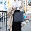 Faux Leather Tote Bag With Zipper Faux Leather Tote Bag With Zipper