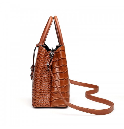 Croc Embossed Leather Tote Croc Embossed Leather Tote