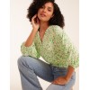 Elasticated Sleeve Wrap Front Elastic Hem Top Elasticated Sleeve Wrap Front Elastic Hem Top